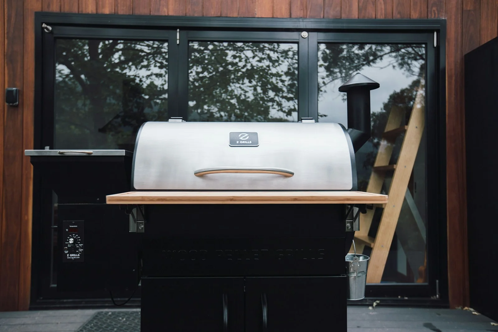 White and black outdoor grill, outdoor kitchen in Greenville NC