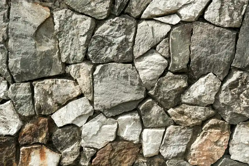 Gray and black stone wall, stone masonry in Greenville NC