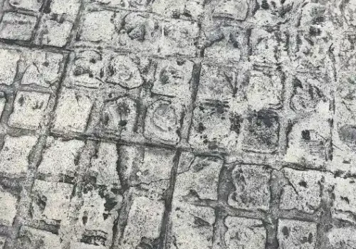 Grey and black brick pavement, stamped concrete in Greenville NC
