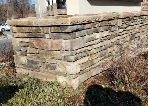 Stone masonry wall installed at a home