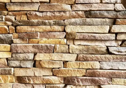 Brown stone wall, stone masonry in Greenville NC